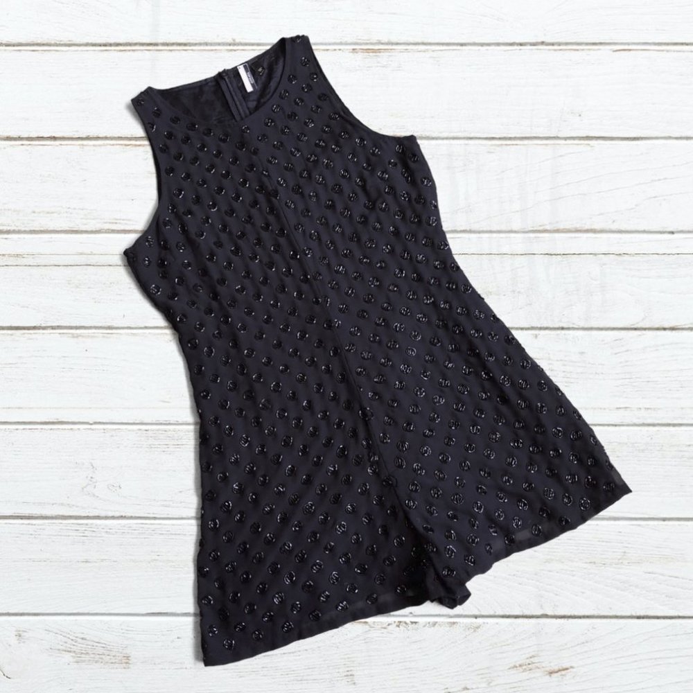 Topshop Black Bead Embellished Romper NWOT